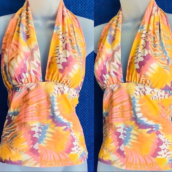 2000s Vintage Multi Rainbow Halter Top💖 - Picture 3 of 4